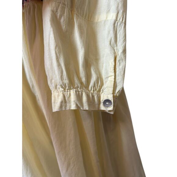 Ethnic by Outfitters Embroidered Floral Dress Yellow Pinstripe XS Boho Peasant - Picture 8 of 8